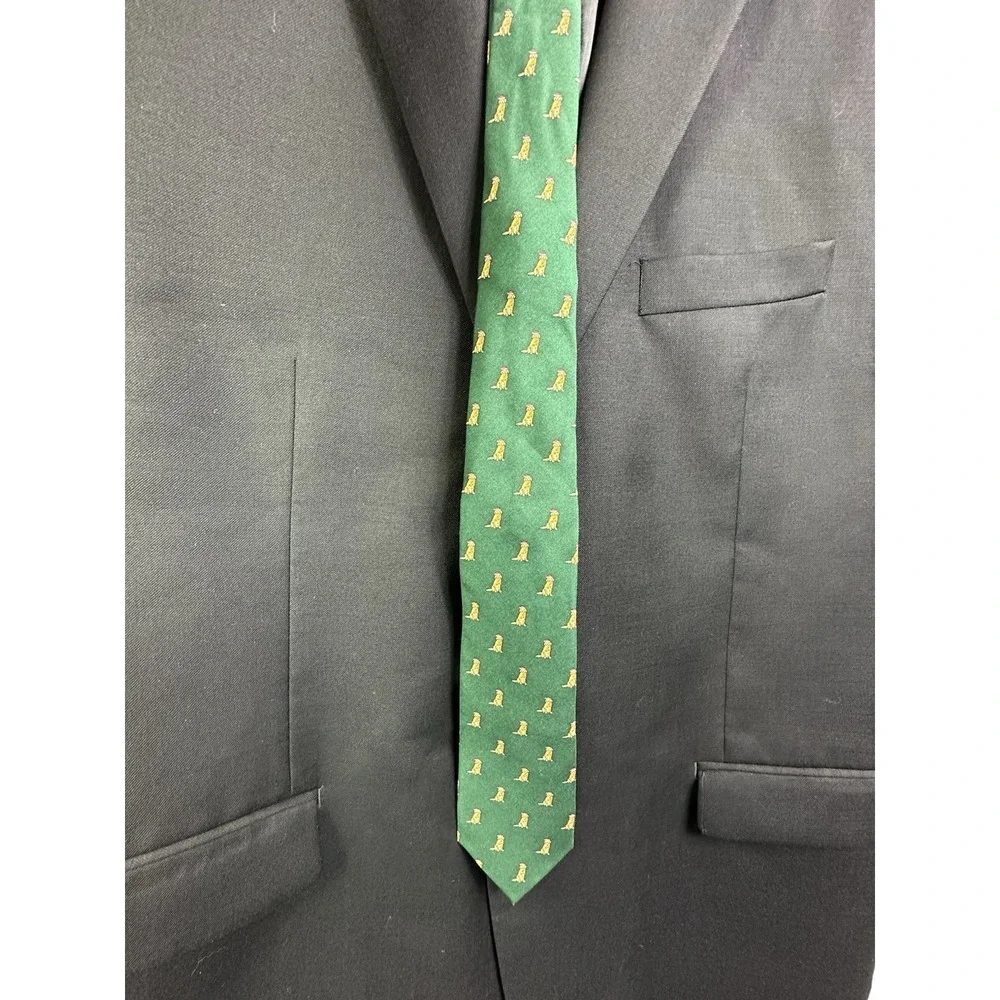 Vineyard vines necktie Boys Santa Paws dog Tie color‎ Charleston Green sz 49